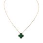 Van Cleef & Arpels Vintage Alhambra Malachite 18k Yellow Gold Necklace