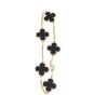 Van Cleef & Arpels Vintage Alhambra 5 Motif Onyx 18k Yellow Gold Bracelet