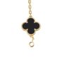 Van Cleef & Arpels Vintage Alhambra 5 Motif Onyx 18k Yellow Gold Bracelet