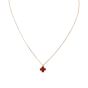 Van Cleef & Arpels Sweet Alhambra Carnelian 18k Rose Gold Necklace