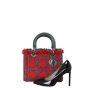 Dior Lady Dior Medium Tweed and Croc Embossed