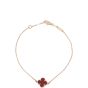 Van Cleef & Arpels Sweet Alhambra 1 Motif Carnelian 18k Rose Gold Bracelet
