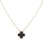 Van Cleef & Arpels Vintage Alhambra Onyx 18k Yellow Gold Pendant Necklace