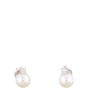 Tiffany & Co Signature Pearls 18k White Gold Diamond Pearl Stud Earrings (7-7.5mm)