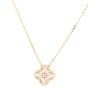 Van Cleef & Arpels Vintage Alhambra Diamond 18k Rose Gold Pendant Necklace