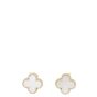 Van Cleef & Arpels Vintage Alhambra Mother of Pearl 18k Yellow Gold Earrings
