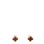 Van Cleef & Arpels Sweet Alhambra Carnelian 18k Yellow Gold Earrings