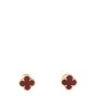 Van Cleef & Arpels Sweet Alhambra Carnelian 18k Yellow Gold Earrings