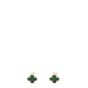 Van Cleef & Arpels Vintage Alhambra Malachite 18k Yellow Gold Earrings