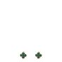 Van Cleef & Arpels Vintage Alhambra Malachite 18k Yellow Gold Earrings