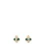 Van Cleef & Arpels Vintage Alhambra Malachite 18k Yellow Gold Earrings
