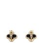 Van Cleef & Arpels Magic Alhambra Onyx 18k Yellow Gold Earrings
