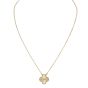 Van Cleef & Arpels Vintage Alhambra Guilloche 18k Yellow Gold Pendant Necklace
