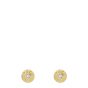 Tiffany & Co 1837 Circle Diamond 18k Yellow Gold Stud Earrings