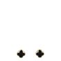 Van Cleef & Arpels Pure Alhambra Onyx 18k Yellow Gold Stud Earrings