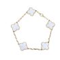 Van Cleef & Arpels Vintage Alhambra 5 Motif Mother of Pearl 18k Yellow Gold Bracelet