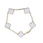 Van Cleef & Arpels Vintage Alhambra 5 Motif Mother of Pearl 18k Yellow Gold Bracelet