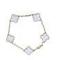 Van Cleef & Arpels Vintage Alhambra 5 Motif Mother of Pearl 18k Yellow Gold Bracelet