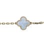Van Cleef & Arpels Vintage Alhambra 5 Motif Mother of Pearl 18k Yellow Gold Bracelet