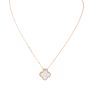 Van Cleef & Arpels Vintage Alhambra Holiday Pendant 2025 Pink Mother of Pearl Diamond 18k Rose Gold Necklace