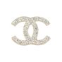 Chanel Crystal CC Stud Earrings Front Details