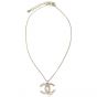Chanel CC Crystal Pendant Necklace Front