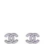 Chanel CC Crystal Stud Earrings Front