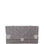 Chanel Denim Square Quilted Flap Bag Front