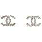 Chanel Crystal CC Stud Earrings Front