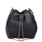 Chanel Quilted CC Drawstring Bucket Bag Front Strap
