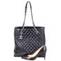 Chanel Quilted Patent Leather Tote Shoe