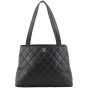 Chanel Vintage CC Quilted Shopper Tote Front