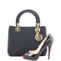 Dior Lady Dior Cannage Quilted Canvas Bag Medium Scale