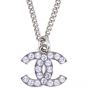 Chanel Crystal CC Pendant Necklace Front