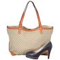 Gucci Diamante Canvas Craft Tote with Pouch Shoe