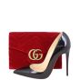 Gucci GG Marmont Matelasse Velvet Chain Wallet Shoe