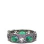 Gucci GG Sterling Silver and Crystal Hinged Bracelet Front