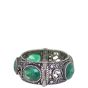 Gucci GG Sterling Silver and Crystal Hinged Bracelet Left Side
