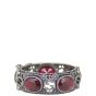 Gucci GG Sterling Silver and Crystal Hinged Bracelet Back