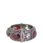 Gucci GG Sterling Silver and Crystal Hinged Bracelet Left Side