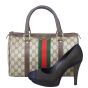 Gucci GG Web Sherry Line Boston Shoe
