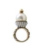 Gucci Glass Pearl Spike Ring Front