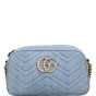 Gucci Pearl GG Marmont Denim Small Shoulder Bag