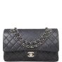 Chanel Classic Double Flap Medium | Black Silver Hardware