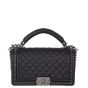 Chanel Boy Paris-Rome Chain Top Handle Old Medium | Black 