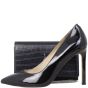 Saint Laurent Kate Tassel Chain Wallet Croc-Embossed