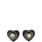 Chanel Heart Resin CC Crystal Earrings