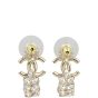Chanel CC Leaf Crystal Hoop Earrings