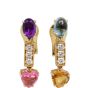 Bvlgari Allegra 18k Yellow Gold Diamond Multi Gemstone Drop Earrings
