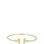 Tiffany & Co T Wire 18k Yellow Gold Diamond Bracelet